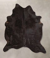 Solid Black X-Large Brazilian Cowhide Rug 6'10"H x 6'2"W #A45642 by Hudson Hides