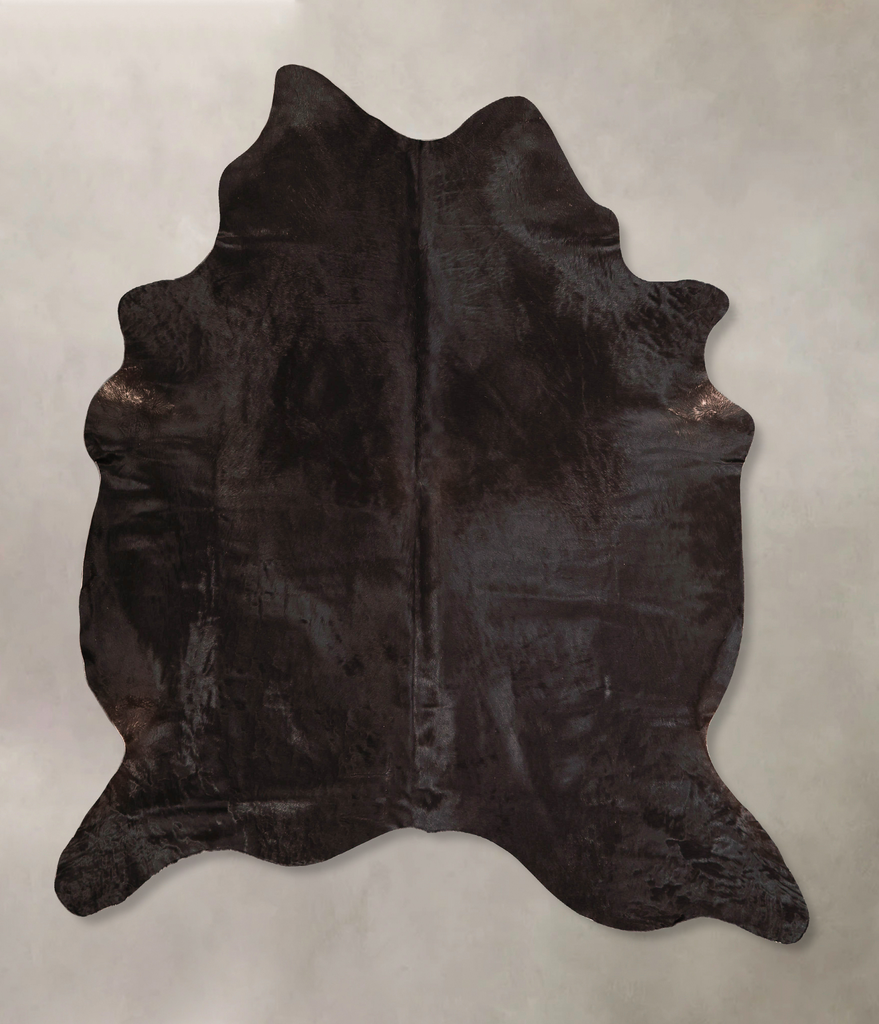 Solid Black X-Large Brazilian Cowhide Rug 6'10"H x 6'2"W #A45642 by Hudson Hides