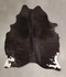 Solid Black Large Brazilian Cowhide Rug 6'8