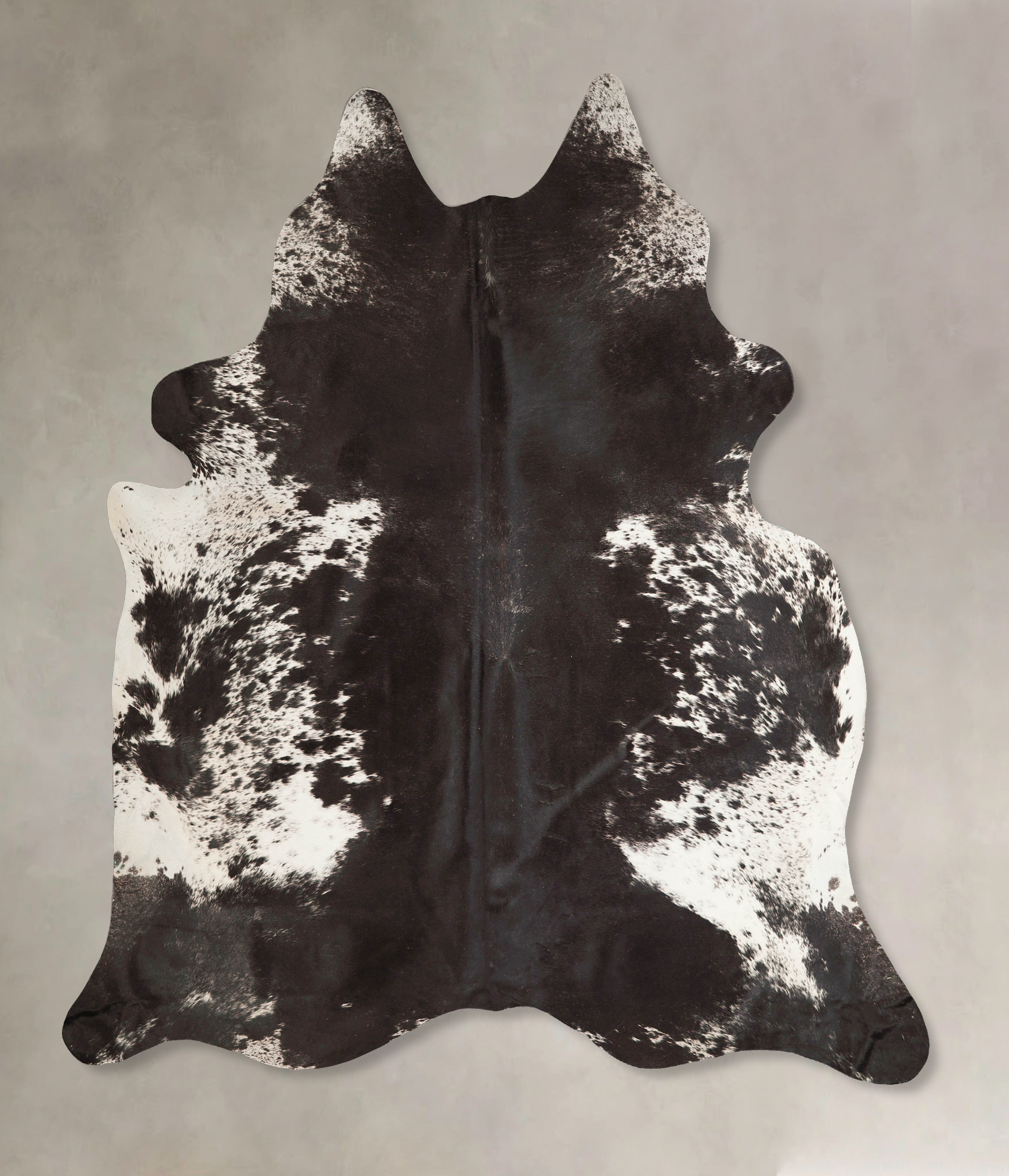 Salt and Pepper Black Cowhide Rug #A45710