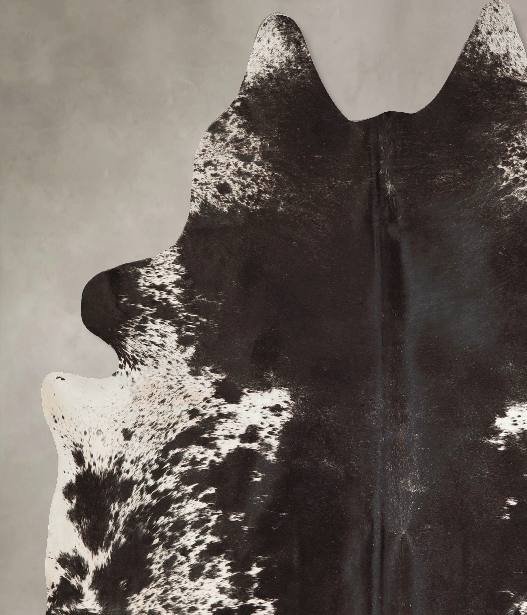 Salt and Pepper Black Cowhide Rug #A45710