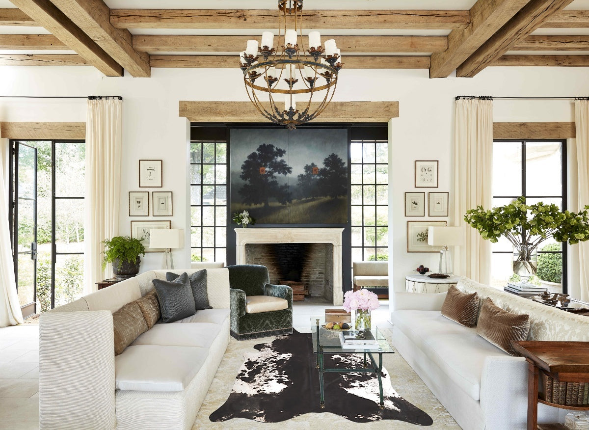 Salt and Pepper Black Cowhide Rug #A45710