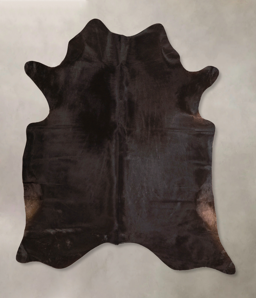 Solid Black X-Large Brazilian Cowhide Rug 6'11"H x 6'2"W #A45716 by Hudson Hides