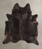 Solid Black Large Brazilian Cowhide Rug 6'9