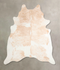 Beige and White X-Large Brazilian Cowhide Rug 6'11