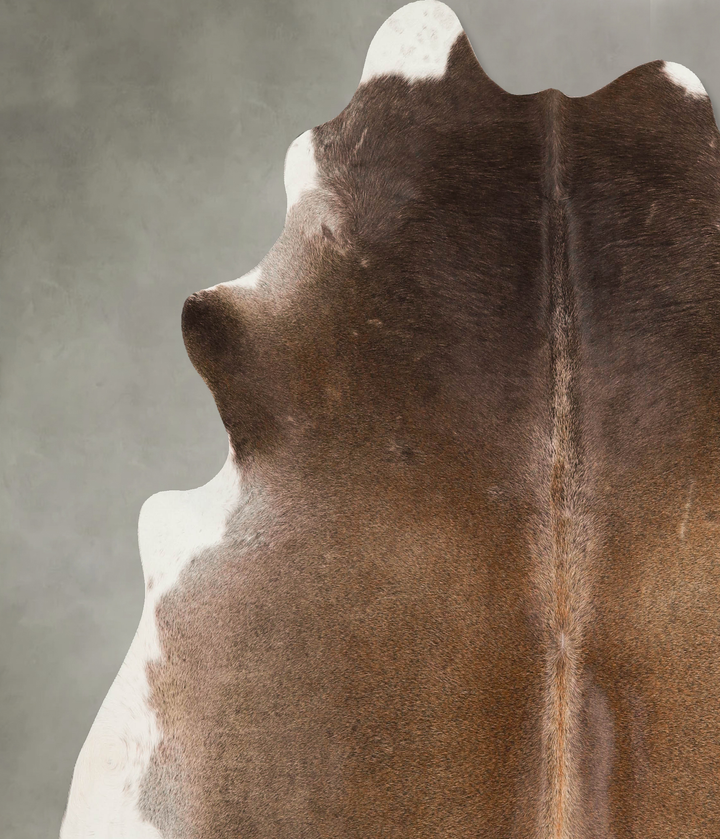 Grey with Beige XX-Large Brazilian Cowhide Rug 7'3"H x 7'0"W #A45749 by Hudson Hides