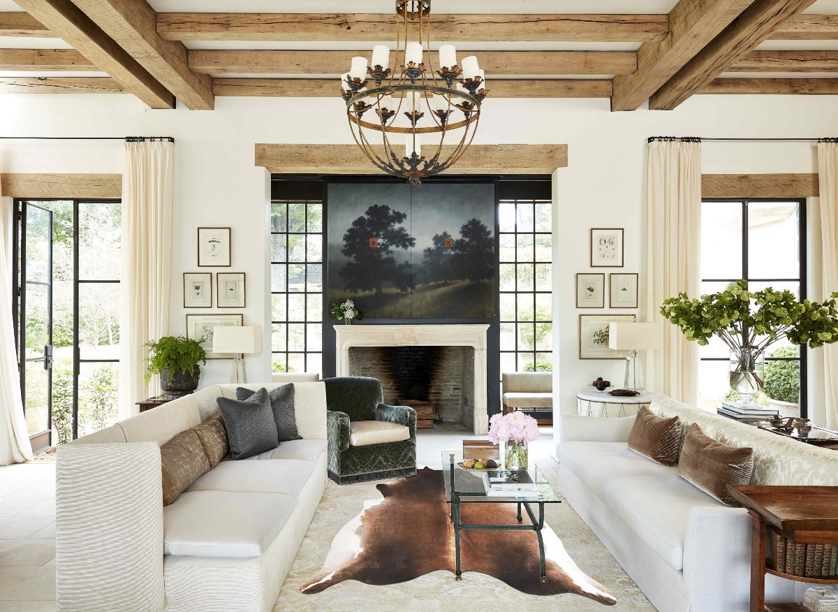 Grey with Beige Cowhide Rug #A45749