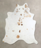 Beige and White Large Brazilian Cowhide Rug 6'7