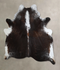 Chocolate and White X-Large Brazilian Cowhide Rug 7'2