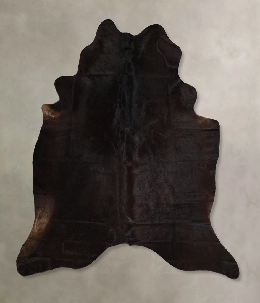 Solid Black X-Large Brazilian Cowhide Rug 7'3"H x 6'5"W #A45770 by Hudson Hides