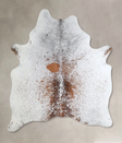 Salt and Pepper Brown Large Brazilian Cowhide Rug 6'7"H x 5'4"W #A45773 by Hudson Hides