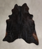 Solid Black X-Large Brazilian Cowhide Rug 7'3