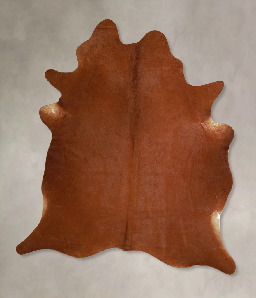 Solid Brown X-Large Brazilian Cowhide Rug 7'1"H x 5'11"W #A45786 by Hudson Hides