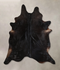 Solid Black XX-Large Brazilian Cowhide Rug 8'6