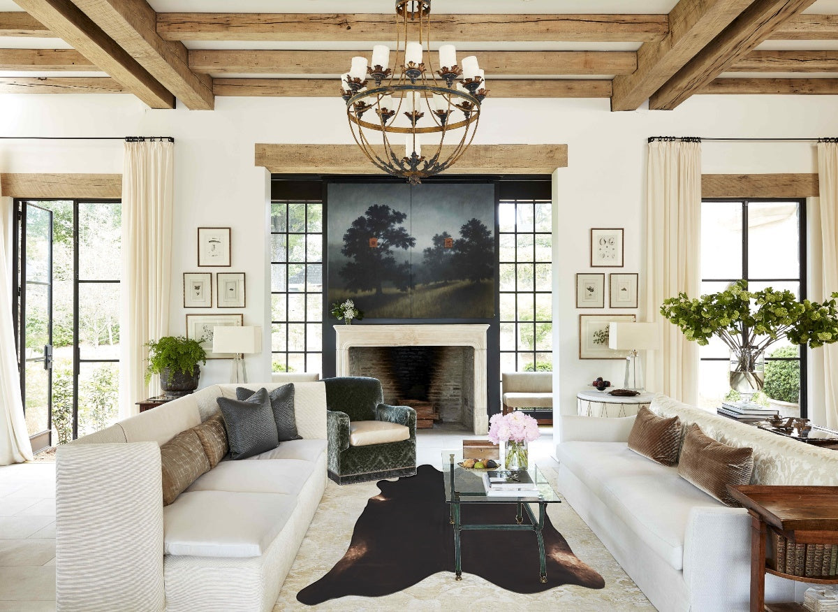 Solid Black Cowhide Rug #A45826