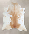 Beige and White X-Large Brazilian Cowhide Rug 6'11