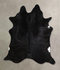 Solid Black X-Large Brazilian Cowhide Rug 7'1