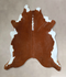 Brown and White Regular X-Large Brazilian Cowhide Rug 7'2