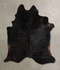 Solid Black Large Brazilian Cowhide Rug 6'7