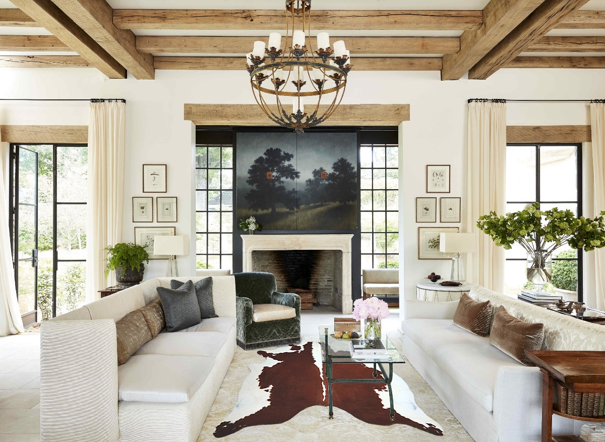Hereford XX-Large Brazilian Cowhide Rug 8'0"H x 7'1"W #A45881 by Hudson Hides
