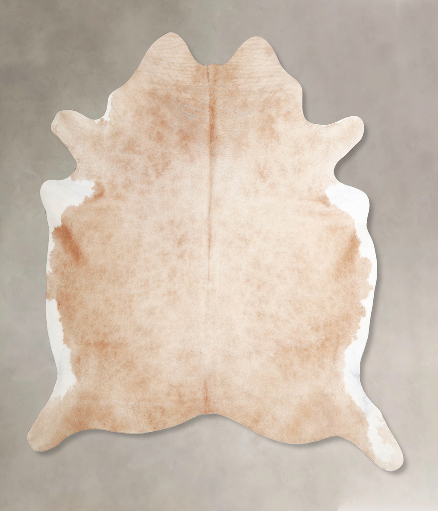 Beige X-Large Brazilian Cowhide Rug 6'9"H x 6'4"W #A45904 by Hudson Hides