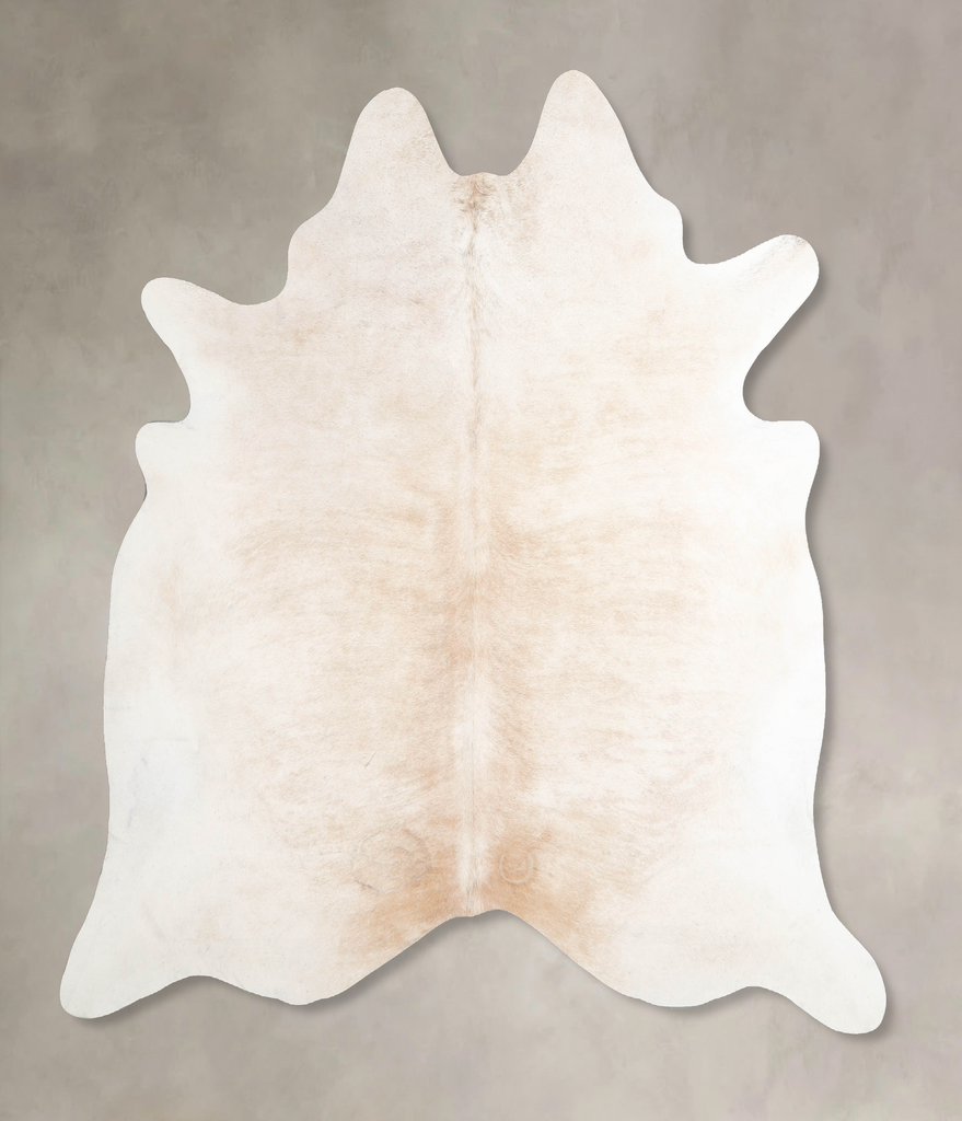 Ivory with Beige X-Large Brazilian Cowhide Rug 6'5"H x 6'5"W #A45907 by Hudson Hides