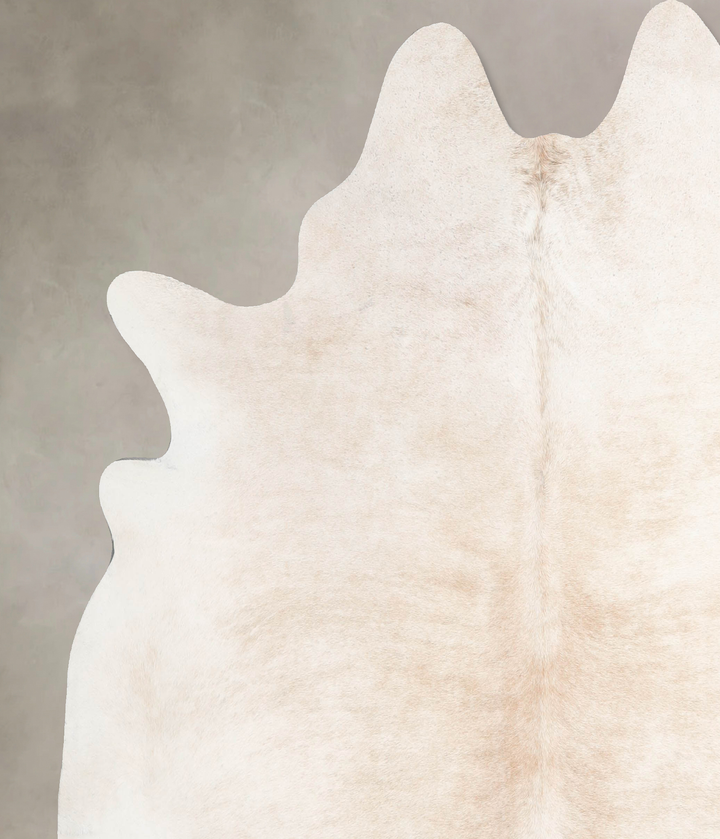 Ivory with Beige X-Large Brazilian Cowhide Rug 6'5"H x 6'5"W #A45907 by Hudson Hides