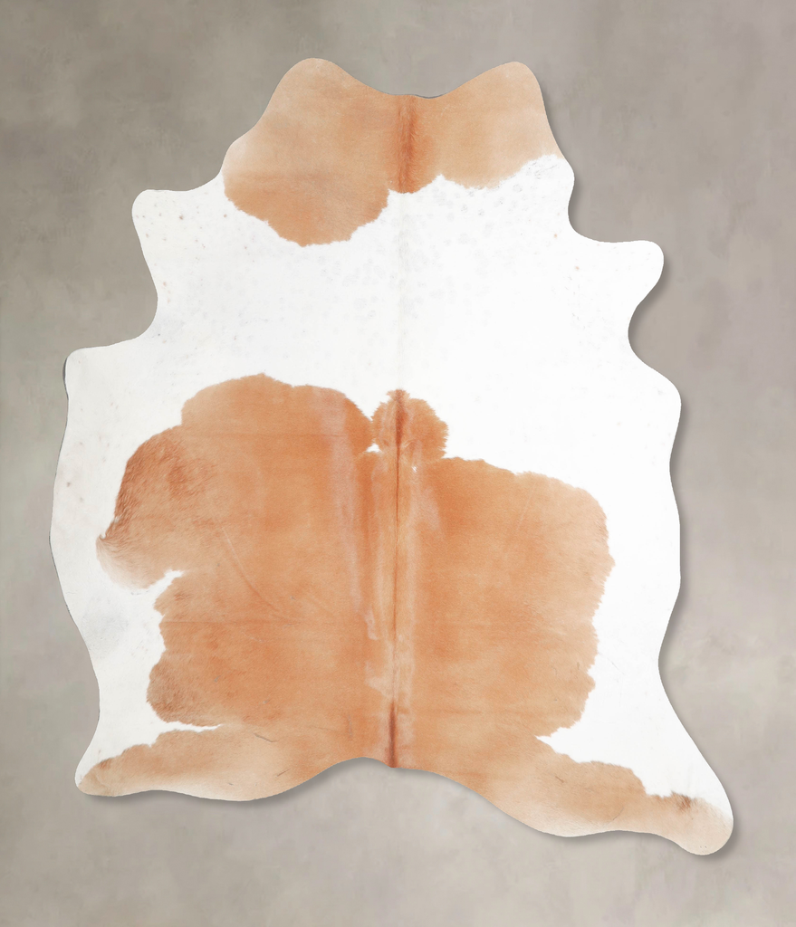 Beige and White X-Large Brazilian Cowhide Rug 6'10"H x 5'11"W #A45914 by Hudson Hides