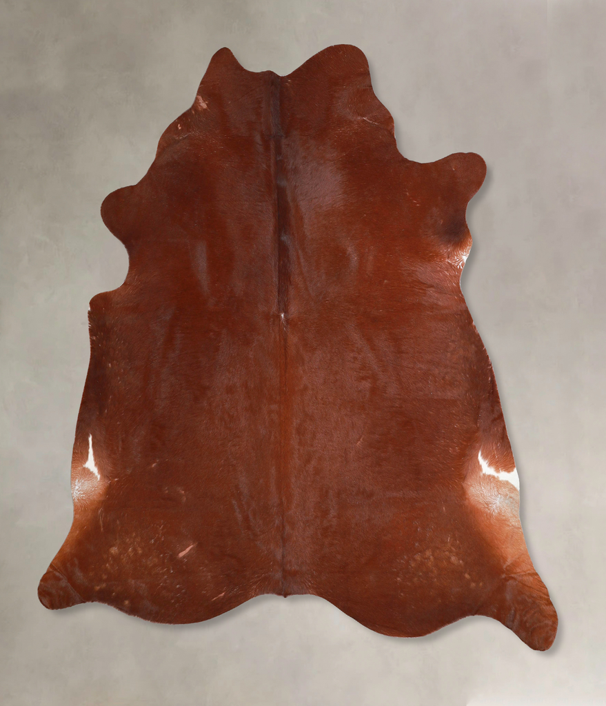 Solid Brown X-Large Brazilian Cowhide Rug 6'9"H x 6'7"W #A45948 by Hudson Hides