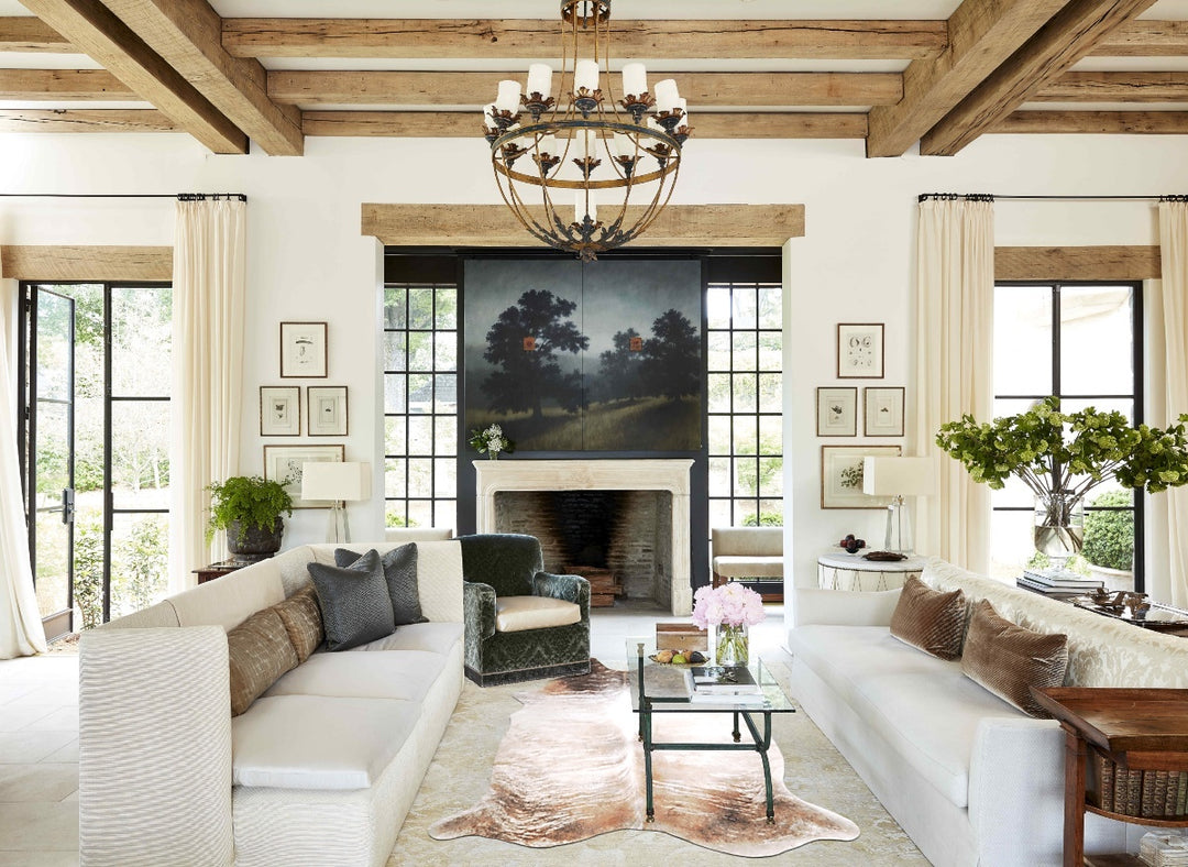 Light Brindle X-Large Brazilian Cowhide Rug 7'8"H x 6'2"W #A45968 by H