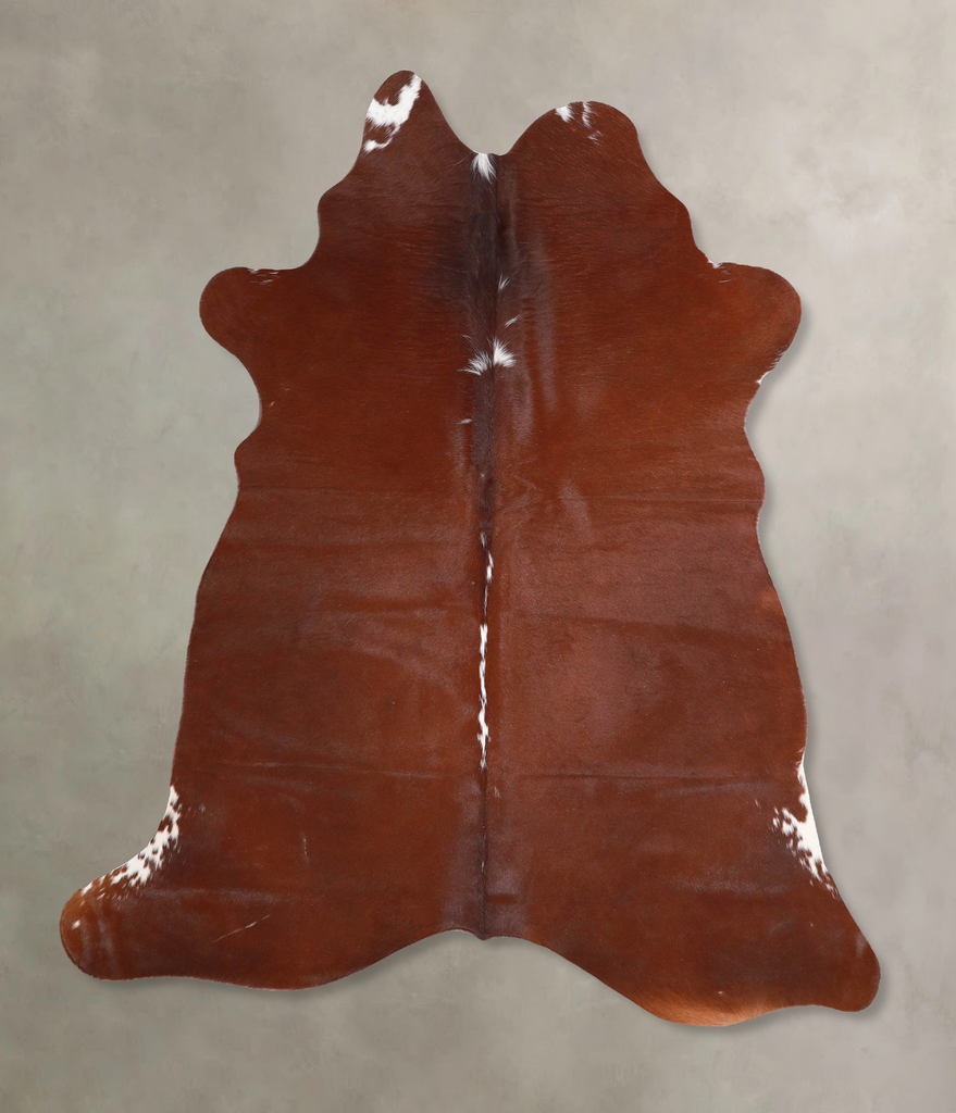 Brown and White Regular Large Brazilian Cowhide Rug 6'3"H x 5'4"W #A45977 by Hudson Hides
