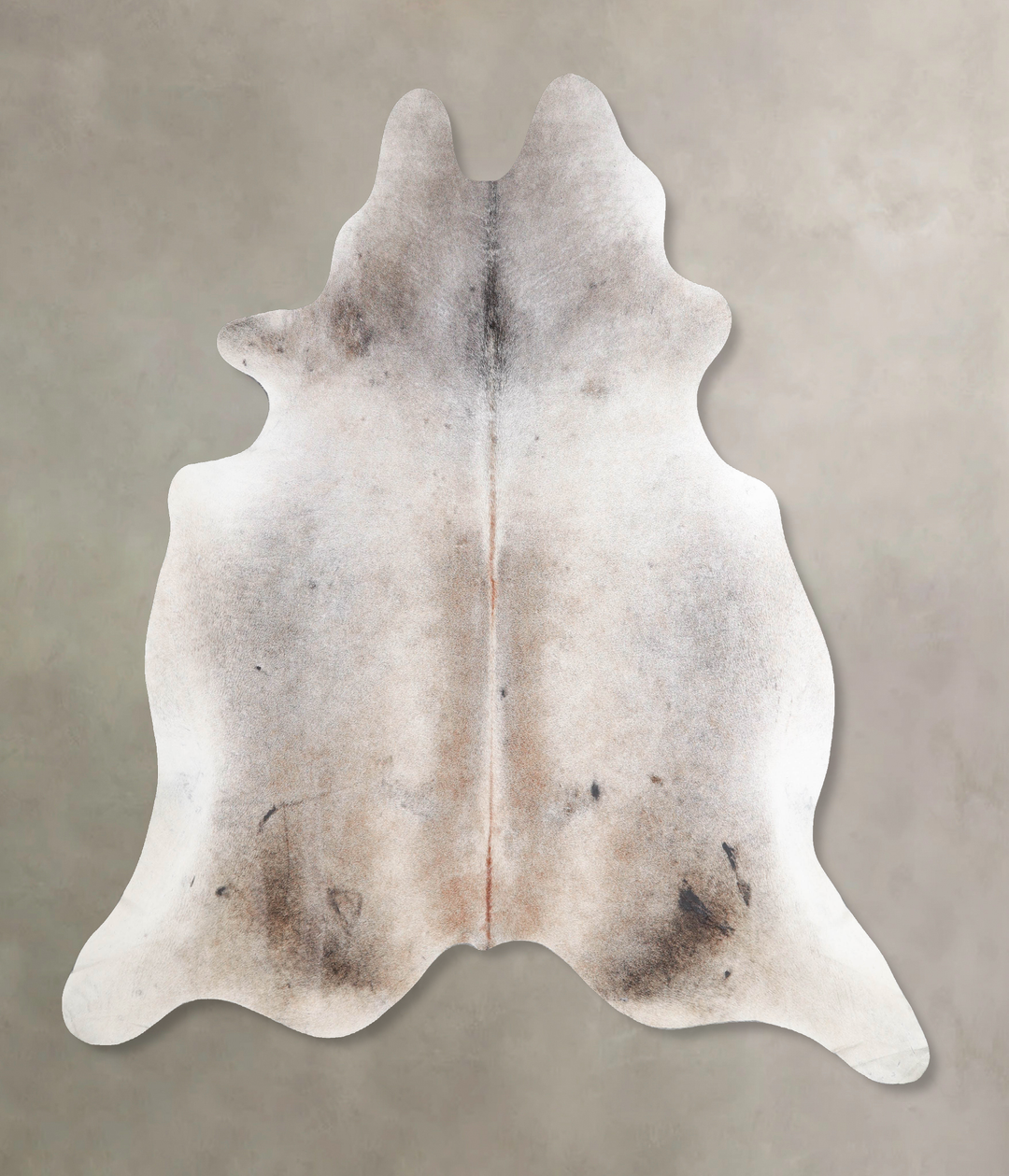 Grey with Beige X-Large Brazilian Cowhide Rug 7'3"H x 6'11"W #A45997 b