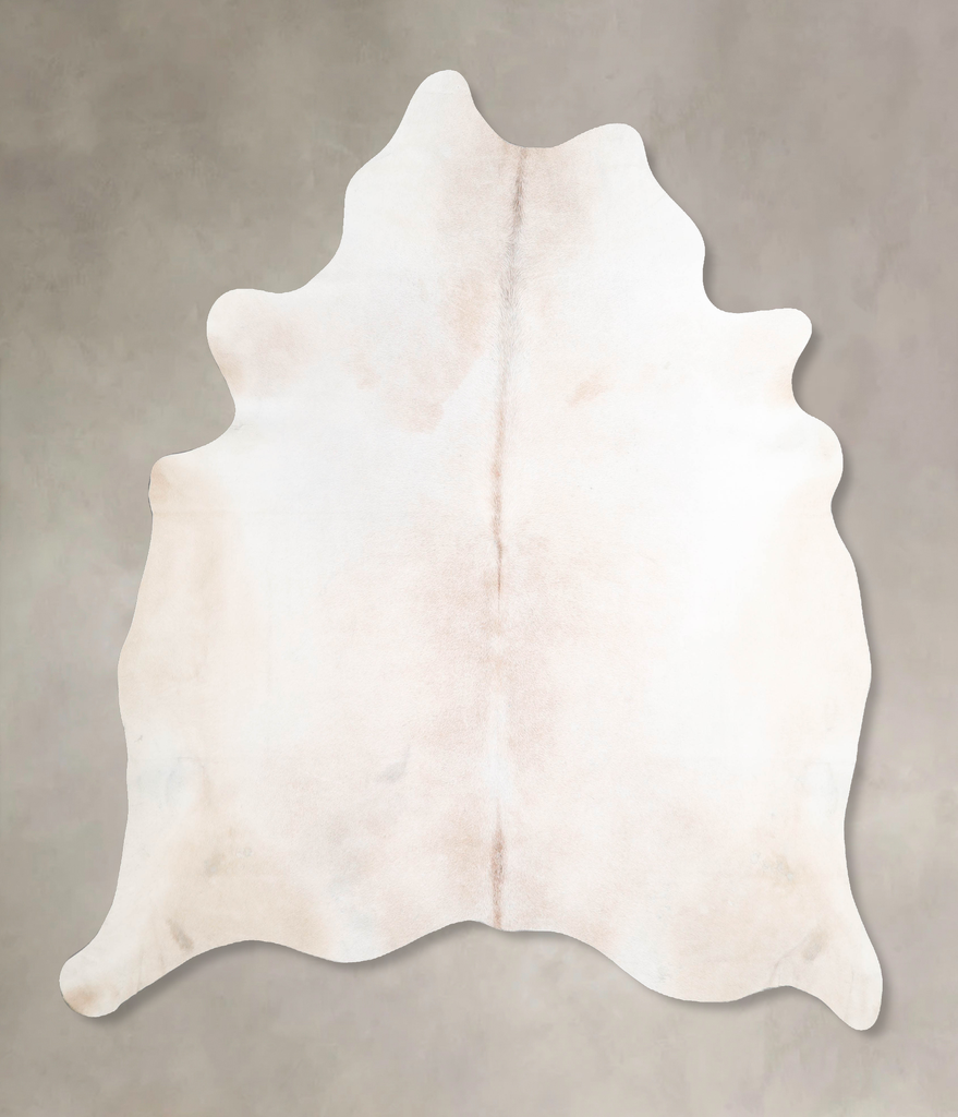 Ivory with Beige X-Large Brazilian Cowhide Rug 7'1"H x 6'0"W #A46009 by Hudson Hides