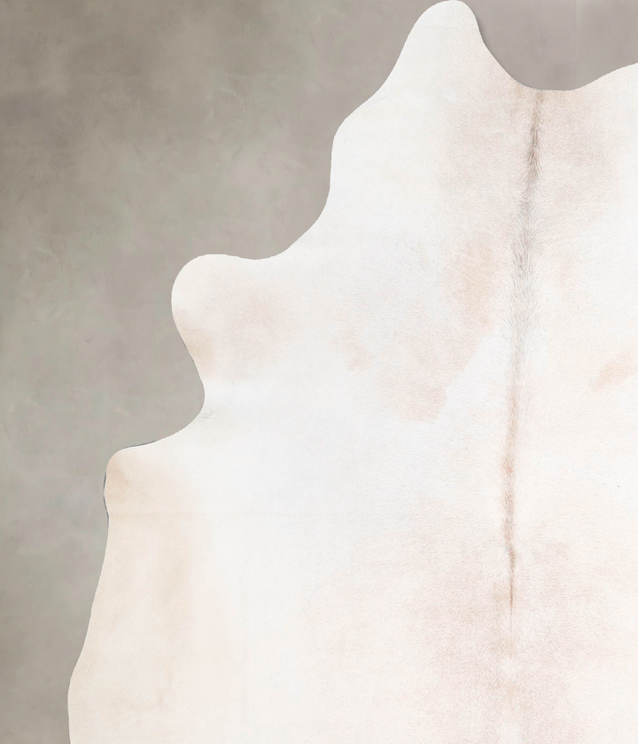 Ivory with Beige X-Large Brazilian Cowhide Rug 7'1"H x 6'0"W #A46009 by Hudson Hides