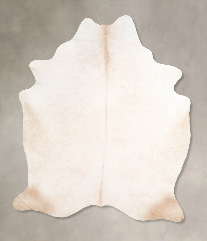 Ivory with Beige Large Brazilian Cowhide Rug 6'4"H x 5'5"W #A46010 by Hudson Hides
