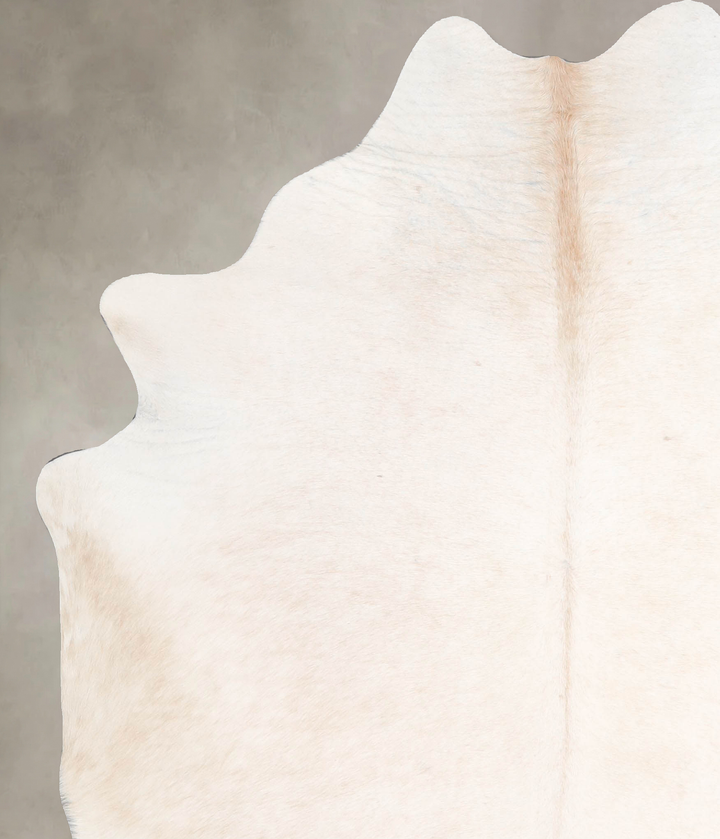 Ivory with Beige Large Brazilian Cowhide Rug 6'4"H x 5'5"W #A46010 by Hudson Hides