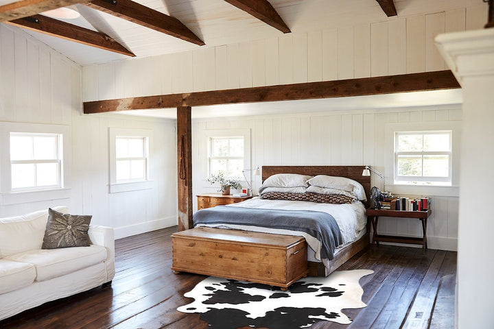 Black and White X-Large Brazilian Cowhide Rug 6'7"H x 6'4"W #A46016 by Hudson Hides