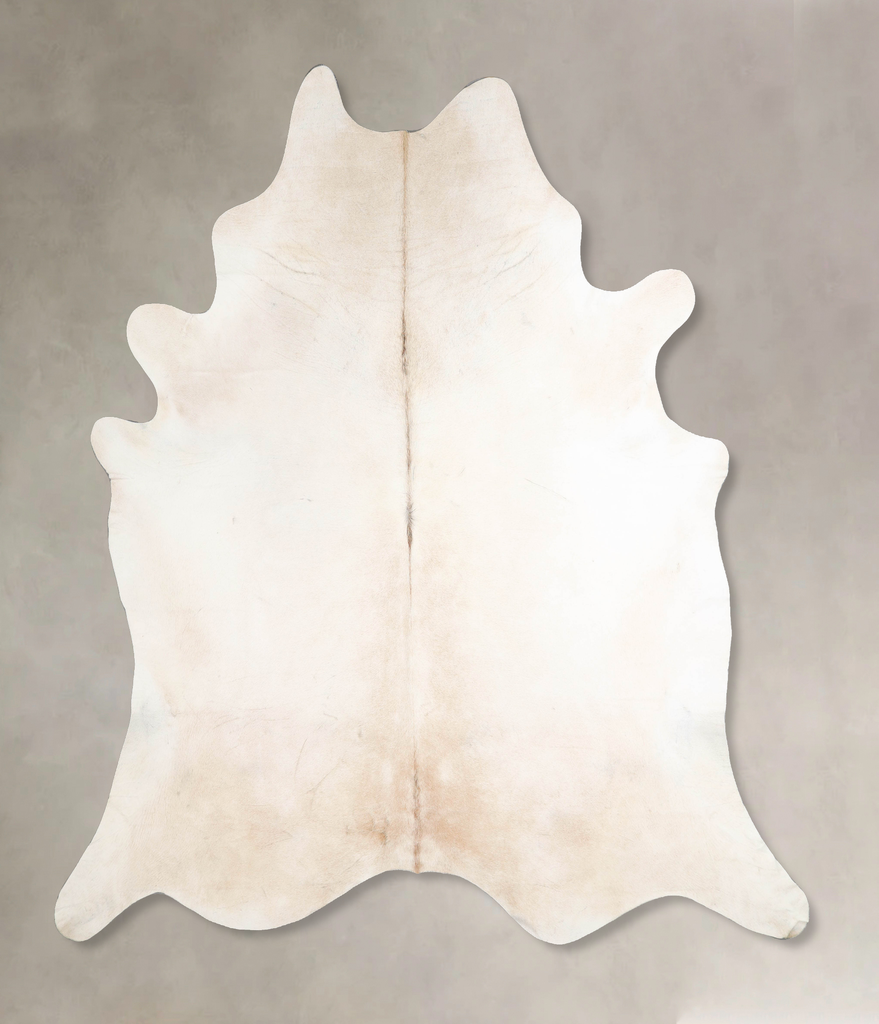 Ivory with Beige XX-Large Brazilian Cowhide Rug 8'1"H x 7'2"W #A46023 by Hudson Hides