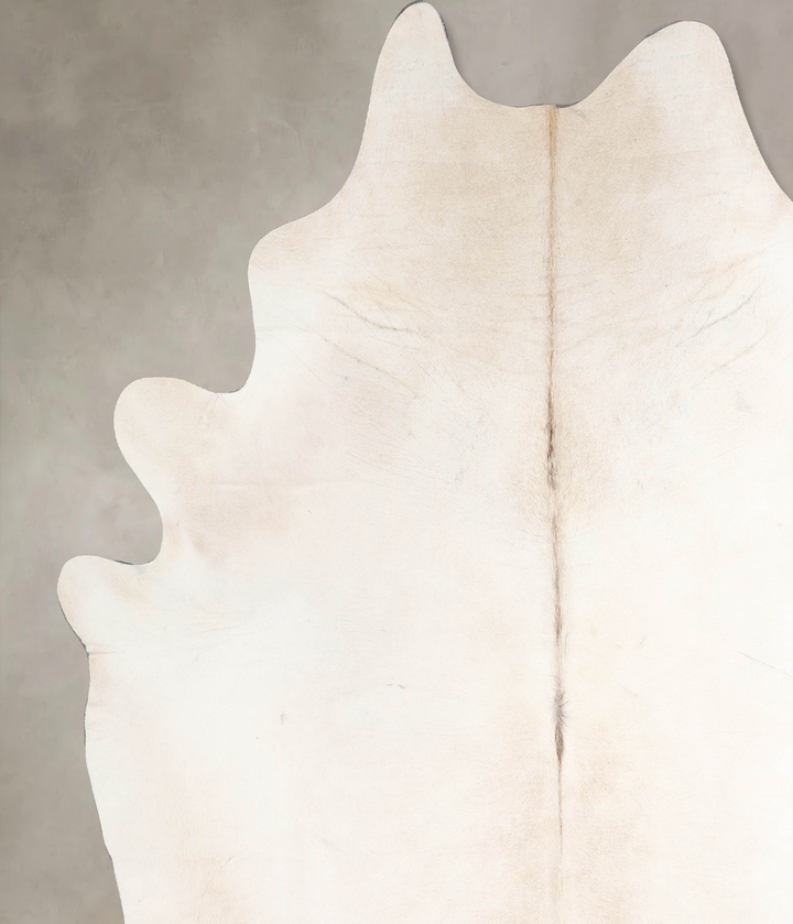Ivory with Beige XX-Large Brazilian Cowhide Rug 8'1"H x 7'2"W #A46023 by Hudson Hides