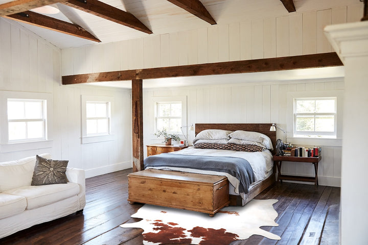 Brown and White XX-Large Brazilian Cowhide Rug 8'2"H x 6'9"W #A46026 by Hudson Hides