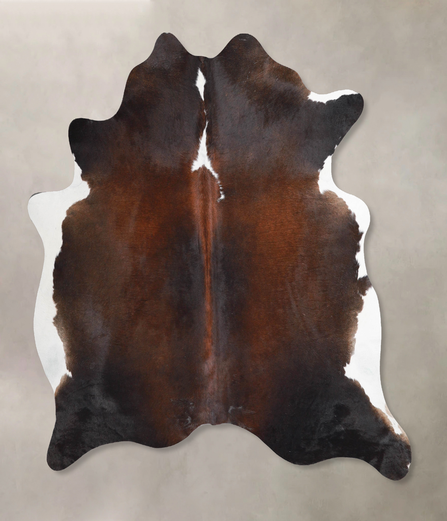 Chocolate and White Large Brazilian Cowhide Rug 6'0"H x 5'10"W #A46032 by Hudson Hides
