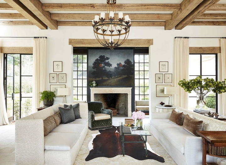 Chocolate and White Large Brazilian Cowhide Rug 6'0"H x 5'10"W #A46032 by Hudson Hides