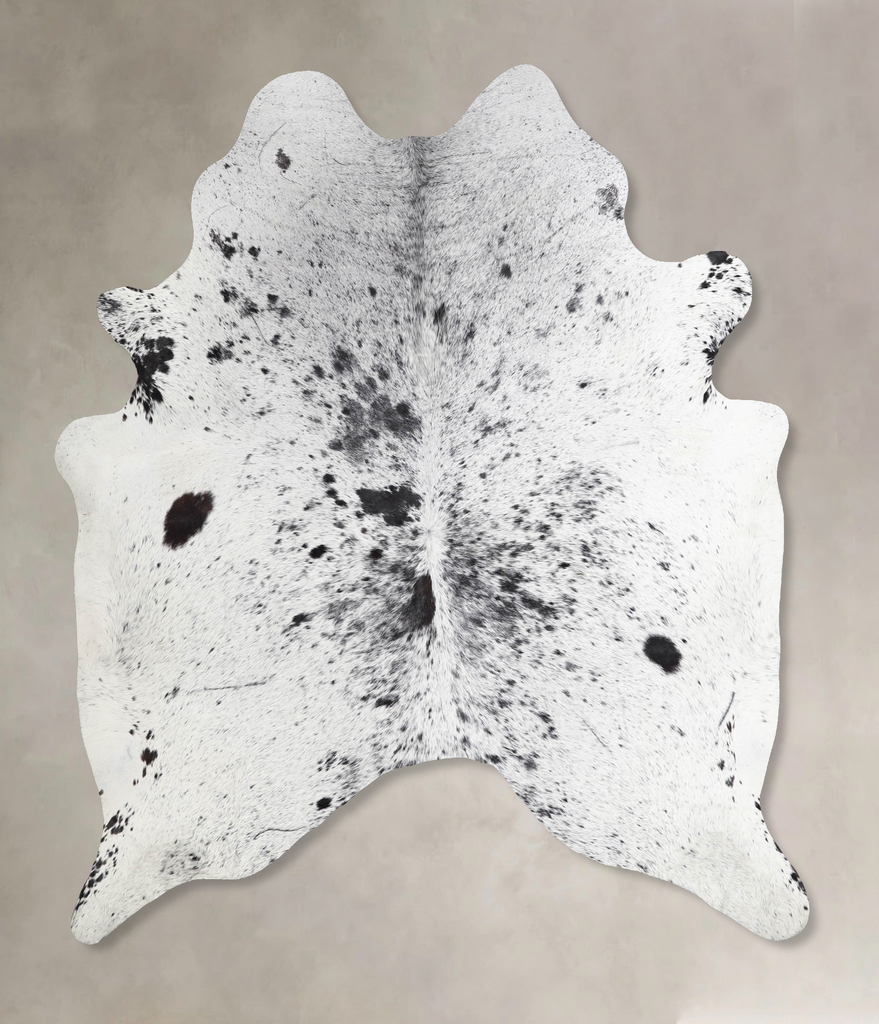 Salt and Pepper Black X-Large Brazilian Cowhide Rug 6'9"H x 5'11"W #A46037 by Hudson Hides