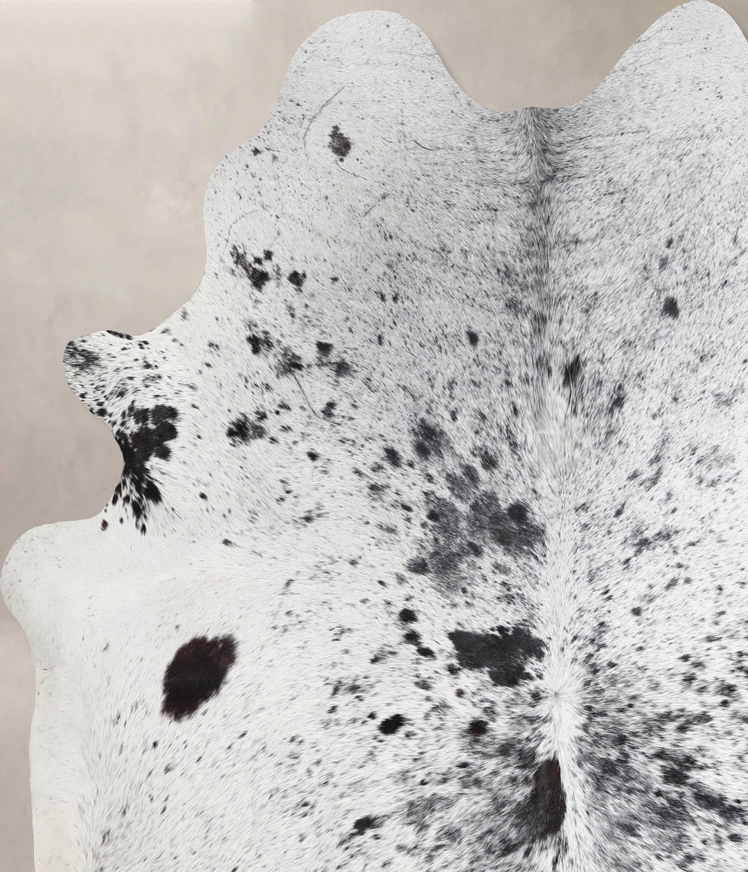 Salt and Pepper Black X-Large Brazilian Cowhide Rug 6'9"H x 5'11"W #A4