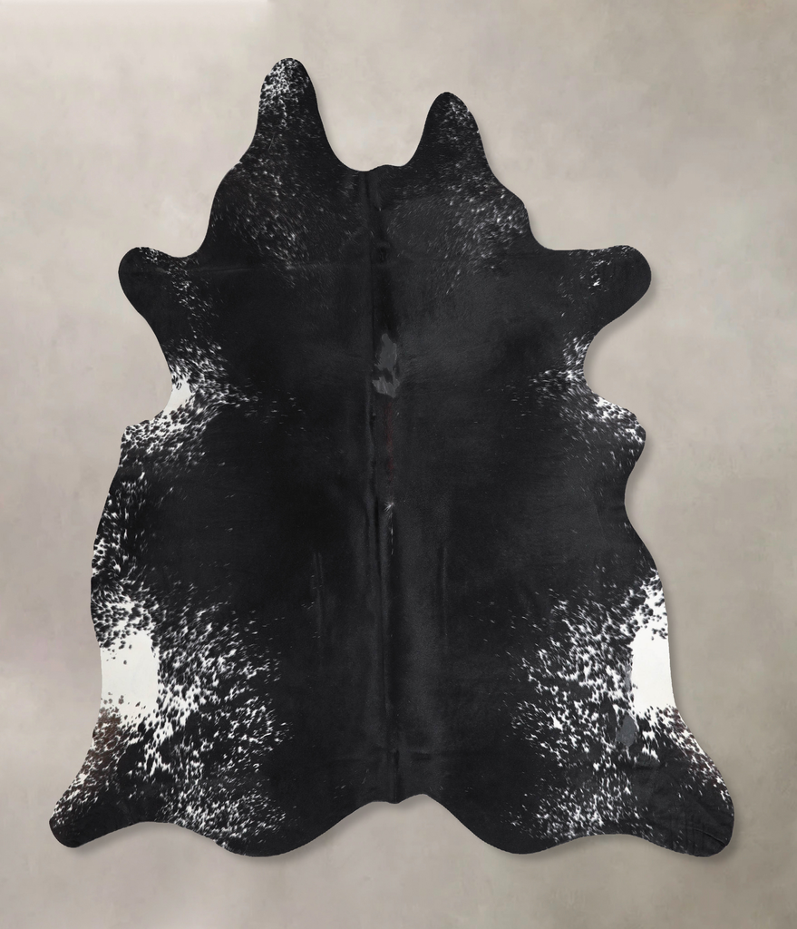 Salt and Pepper Black X-Large Brazilian Cowhide Rug 6'8"H x 6'8"W #A46039 by Hudson Hides