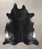 Salt and Pepper Black X-Large Brazilian Cowhide Rug 6'8