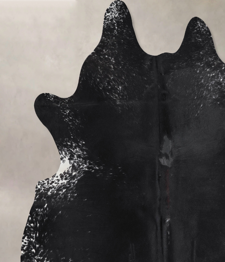 Salt and Pepper Black X-Large Brazilian Cowhide Rug 6'8"H x 6'8"W #A46039 by Hudson Hides