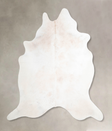 Ivory with Beige X-Large Brazilian Cowhide Rug 6'11"H x 6'6"W #A46041 by Hudson Hides