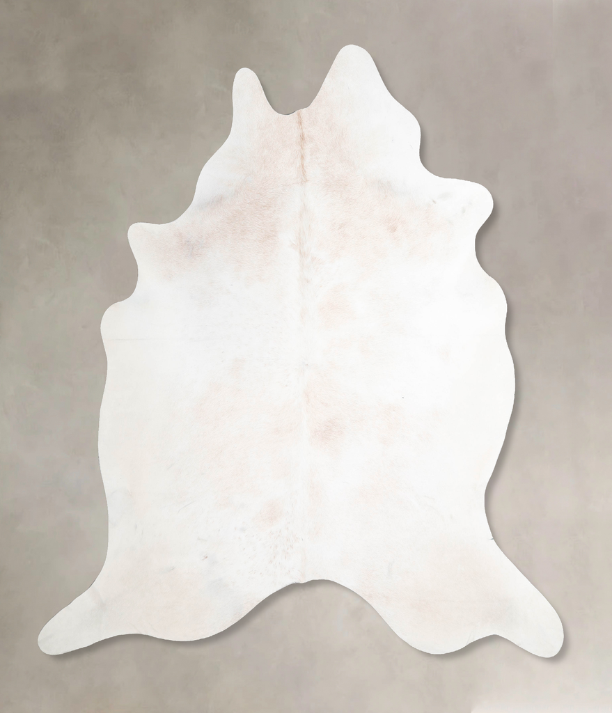 Ivory with Beige X-Large Brazilian Cowhide Rug 6'11"H x 6'6"W #A46041 by Hudson Hides