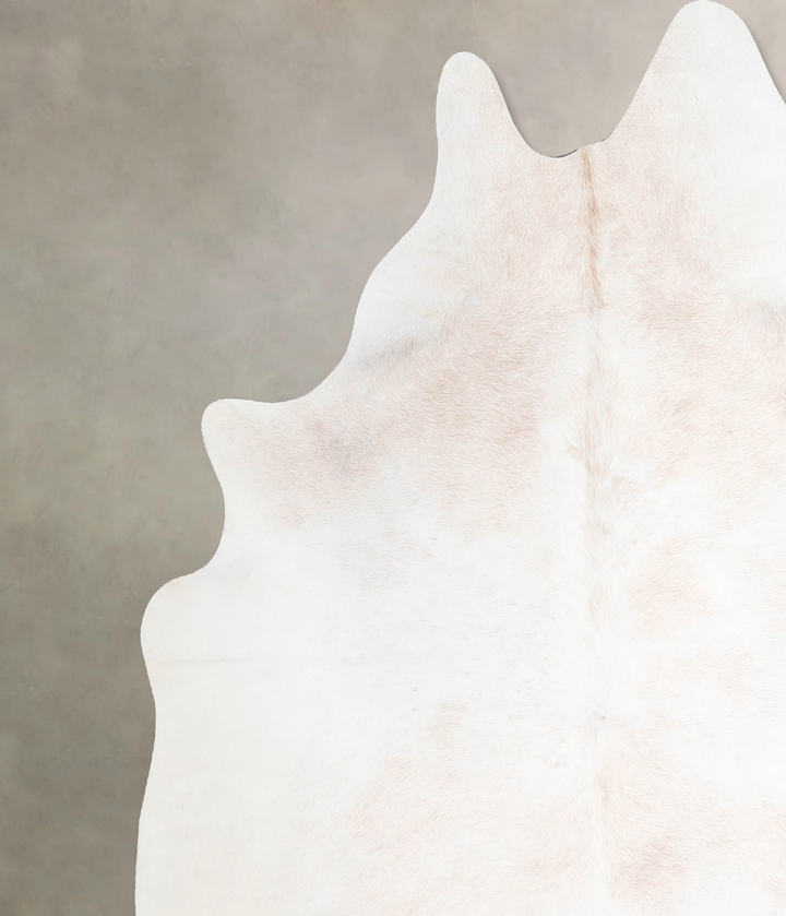 Ivory with Beige X-Large Brazilian Cowhide Rug 6'11"H x 6'6"W #A46041 by Hudson Hides